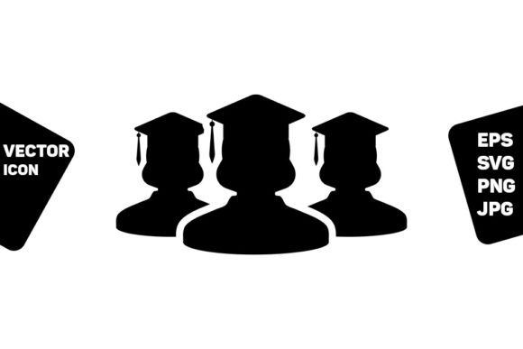 Degree Icon Vector Female Group Students: A Versatile Graphic for Handmade Creations