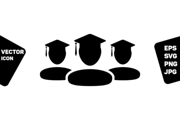 Diploma Icon Vector Male Group Students – A Versatile Graphic for Crafters