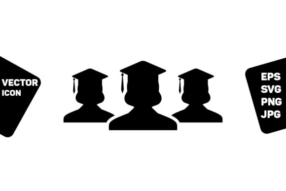 Graduation Icon Vector Female Group – A Versatile Graphic for Commercial Use