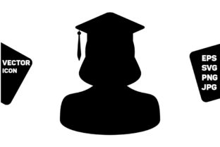Graduation Icon Vector Female Student: A Versatile Graphic Design Asset for Local Branding