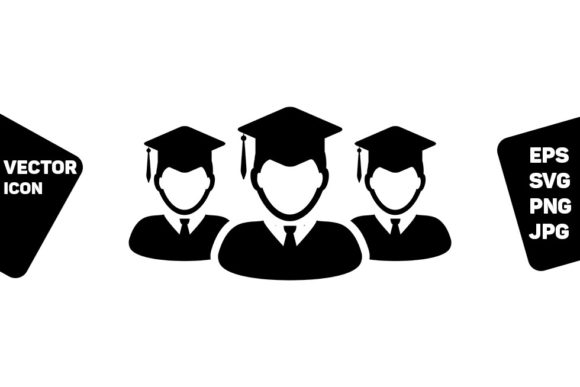 Graduation Icon Vector Male Group for Modern Branding and Marketing Graphics