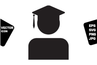 Graduation Icon Vector Male Student Review