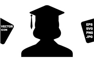 Knowledge Icon Vector Female Student: A Modern Graphic for Educational Content