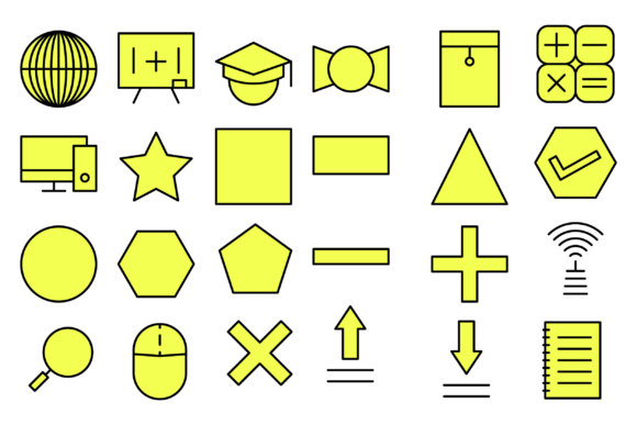 Mathematics School Icons: A Graphic Design Asset for Polished Content