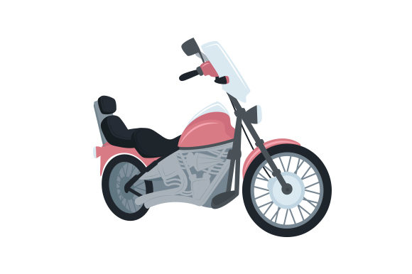Old-School Motorcycle Graphic Design Asset for Crafts and Garage Themes