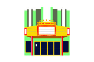 Old School Movie Theater SVG Design for Crafts and Handmade Projects