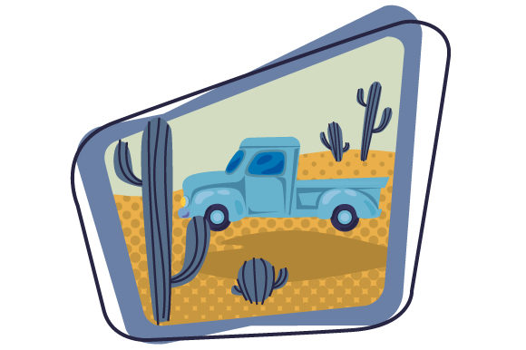 Old School Pickup Truck Cactus: A Versatile Graphic Design Asset for Crafts and Farm Amp Projects