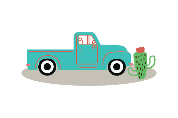 Old-school Pickup Truck Cactus Embroidery Design Review
