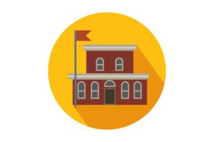 Red School Icon: A Versatile Graphic Design Asset for Content Publishing