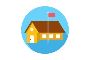Review of School and Flag Icon for Commercial Graphics