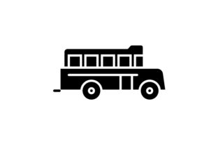 School Bus Glyph Icon Vector: Graphics and Icons for Sellers