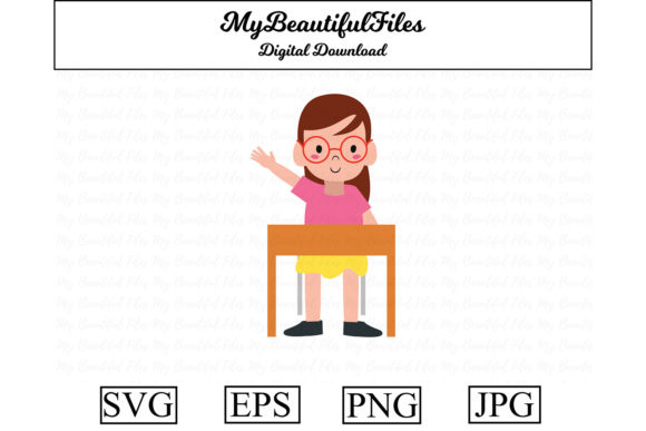 School Girl Kawaii Clipart: A Vibrant Graphic for Creative Projects