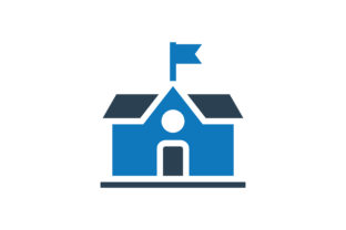 School Glyph Blue Icon Vector Graphics and Icons Review