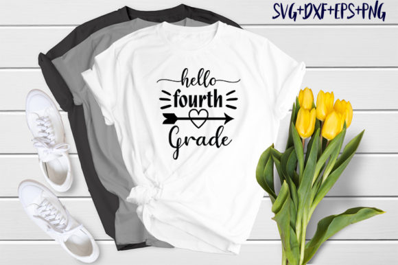 School Hello Fourth Grade: A Versatile Graphic Design Asset for Creative Projects
