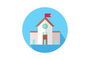 School in Circle Icon: A Versatile Design for Real Embroidery Projects