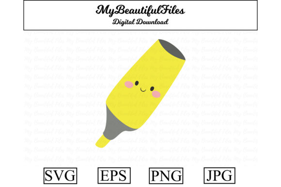 School Marker Kawaii Clipart: A Versatile Graphic Design Asset for Creative Marketing