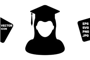 Study Icon Vector Female Student Person: A Versatile Graphic Design Asset for Branding