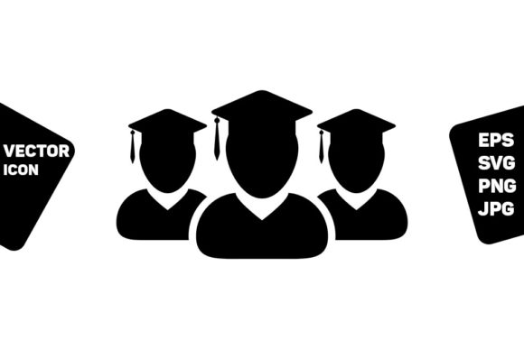 Study Icon Vector Male Group of Students: A Modern Design Asset for Branding and Packaging