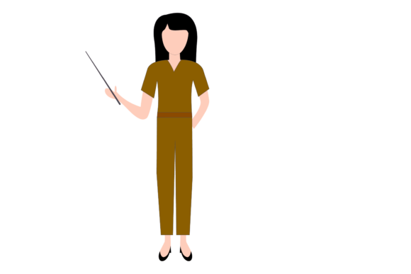 Teacher Woman Character Illustration: A Versatile Graphic Design Asset for Creative Projects
